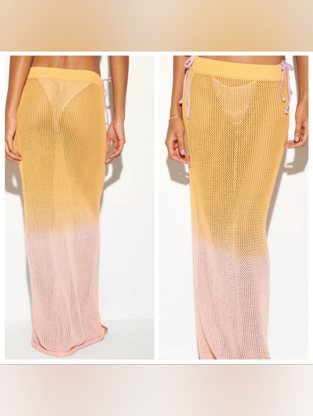 Spiritual Gangster Sheer Mesh Maxi Skirt Swim Cover Up NWT $128 Tag